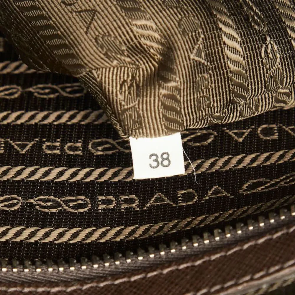 Prada Triangle Logo Plate Business Bag